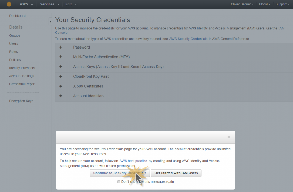 Security Credentials - 1