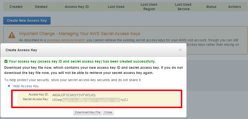 Security Credentials - 3 - Create Access Key 2
